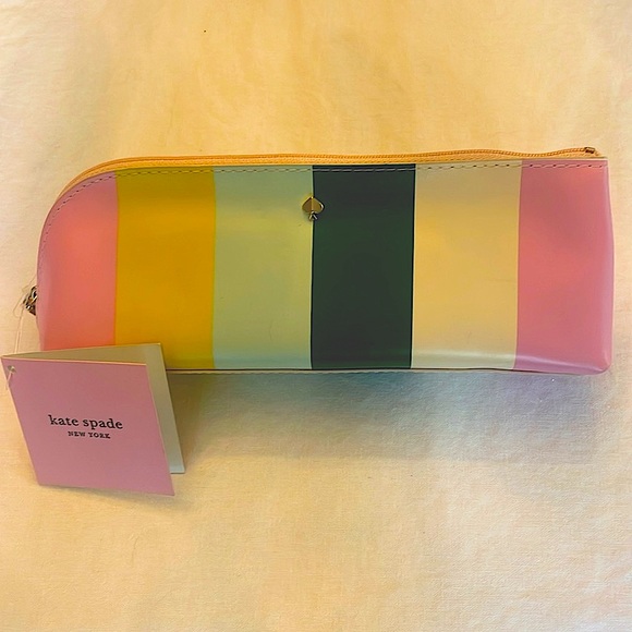 NWT Kate Spade Stripe Pencil Case + Accessories - Picture 2 of 4